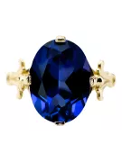 Zafiro Oro amarillo de 14 quilates Anillo Estilo vintage vrc369y